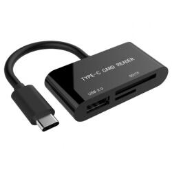 Gembird SD / microSD kártyaolvasó USB 3.1 Type-C csatlakozással [UHB-CR3-02]