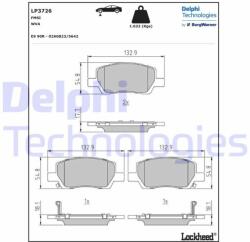 DELPHI set placute frana, frana disc DELPHI LP3726 (LP3726)