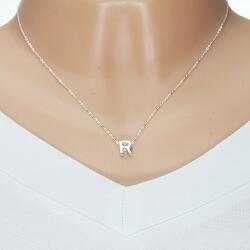 Ekszer Eshop 925 ezüst nyaklánc, fényes lánc, nagy nyomtatott R betű