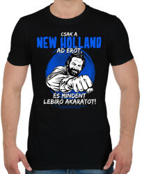 printfashion Csak a new holland ad erőt - Férfi póló - Fekete (7608816)
