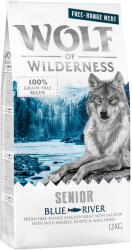 Wolf of Wilderness Wolf of Wilderness Senior "Blue River" - Pui crescut în aer liber & somon 2 x 12 kg