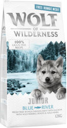 Wolf of Wilderness Wolf of Wilderness Junior "Blue River" - Pui crescut în aer liber & somon 2 x 12 kg