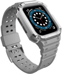 Husa si curea Armored Strap Band compatibila cu Apple Watch 4/5/6/7/8/SE 38/40/41mm Grey (9145576231616)