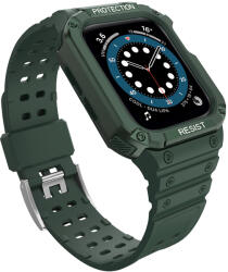 Husa si curea Armored Strap Band compatibila cu Apple Watch 4/5/6/7/8/SE 38/40/41mm Green (9145576231647)