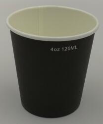 AVX 1000db-Fekete 4oz-120/100ml-es papír pohár + Műanyag tető 63mm fekete