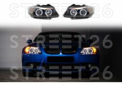 Tuning - Specials Faruri compatibil cu BMW Seria 3 E90 Sedan E91 Touring (2005-2008) Angel Eyes Negru (4832)