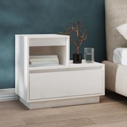 vidaXL Noptieră, alb, 60x34x51 cm, lemn masiv de pin (814376)