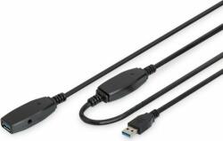 ASSMANN Active DA-73106 USB-A apa - USB-A anya Hosszabbító kábel - Fekete (15m) (DA-73106)