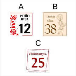 Házszámtábla színes design-nal fém vagy műanyag kivitelben