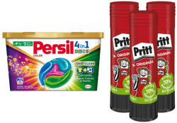 Pritt Ragasztóstift 22 g AKCIÓS CSOMAG +Persil Discs Color mosókapszula 72x22 g (6x12 db ) stift Pritt - delfinbuvar