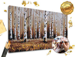  Pictura după numere PREMIUM GOLD - Pădurea de mesteacăn (set) (XOMCHZH5182E1-ON)