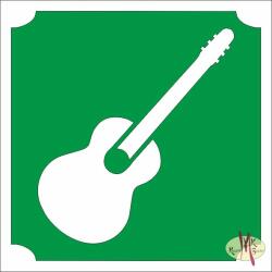 5x5 cm-es Csillám tetoválás sablon - Gitár 271 - mkkreativ