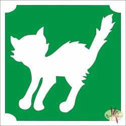  5x5 cm-es Csillámtetoválás sablon - Cica 319 - mkkreativ