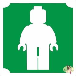 Body Deco 5x5 cm-es Csillám tetoválás sablon - Lego ember 457
