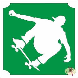 KiviArt 5x5 cm-es Csillámtetoválás sablon - Gördeszkás 136