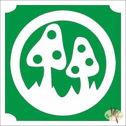  5x5 cm-es Csillám tetoválás sablon - Gombák 102 - mkkreativ