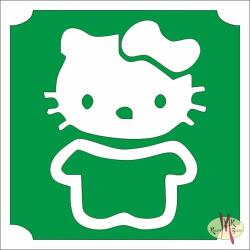  5x5 cm-es Csillámtetoválás sablon - Hello Kitty 146 - mkkreativ
