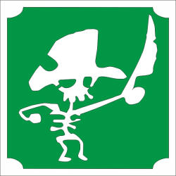 KiviArt 5x5 cm-es Csillámtetoválás sablon - Csontváz kalóz 170