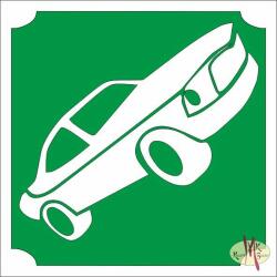 KiviArt 5x5 cm-es Csillám tetoválás sablon - Autó 438