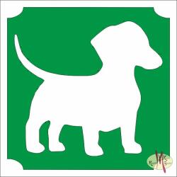 Body Deco 5x5 cm-es Csillámtetoválás sablon -Tacskó kutya 334