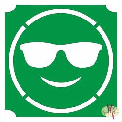  5x5 cm-es Csillámtetoválás sablon - Emoji, smiley 419 - mkkreativ