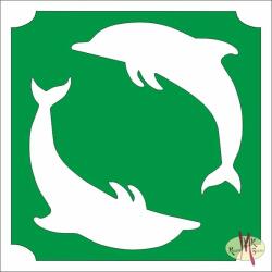  5x5 cm-es csillámtetoválás sablon - Delfinek 244 - mkkreativ