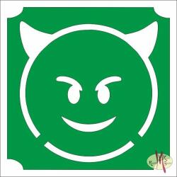  5x5 cm-es Csillámtetoválás sablon - Emoji, smiley 420 - mkkreativ