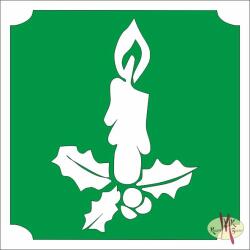  5x5 cm-es Csillám tetoválás sablon - Karácsonyi gyertya 24 - mkkreativ