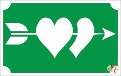  8x5 cm-es Csillámtetoválás sablon - Szívek nyíllal 36 - mkkreativ