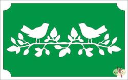 8x5 cm-es Csillámtetoválás sablon - Madárkák faágon 16 - mkkreativ