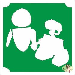  5x5 cm-es Csillámtetoválás sablon - Wall-e 398 - mkkreativ