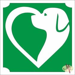  5x5 cm-es Csillámtetoválás sablon - Szív kutya 400