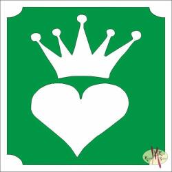Body deco 5x5 cm-es Csillámtetoválás sablon - Szív koronával 185
