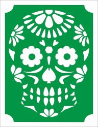  10x8 cm-es Csillám tetoválás sablon -Mexikói cukor koponya 1 - mkkreativ