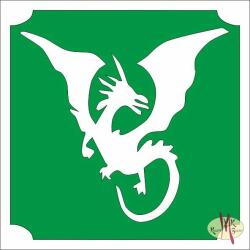 KiviArt 5x5 cm-es Csillámtetoválás sablon - Sárkány 304