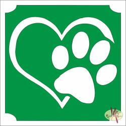  5x5 cm-es Csillám tetoválás sablon - Mancs, kutya 407 - mkkreativ