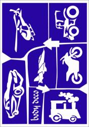 KiviArt Csillámtetoválás sablonszett A5 méretben - Járművek