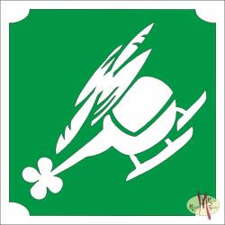 KiviArt 5x5 cm-es Csillámtetoválás sablon - Helikopter 280