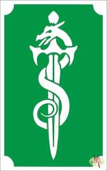  8x5 cm-es Csillámtetoválás sablon - Kard Sárkánnyal 106 - mkkreativ
