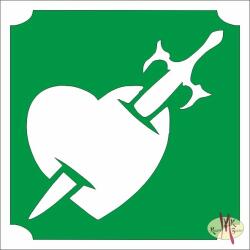 Body Deco 5x5 cm-es Csillámtetoválás sablon - Szív 347