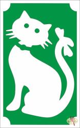  8x5 cm-es Csillámtetoválás sablon - Cica masnival 86 - mkkreativ