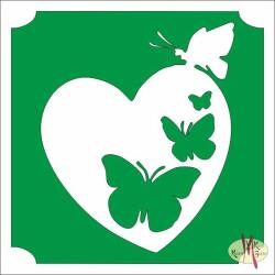  5x5 cm-es Csillámtetoválás sablon - Szív lepkék 39 - mkkreativ