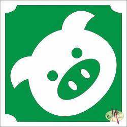 Body Deco 5x5 cm-es Csillámtetoválás sablon - Malac 305