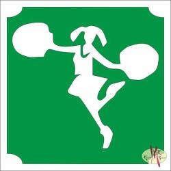 Body deco 5x5 cm-es Csillámtetoválás sablon - Pom Pom lány 415