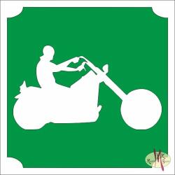 KiviArt 5x5 cm-es Csillámtetoválás sablon - Chopper motor 452