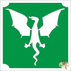 KiviArt 5x5 cm-es Csillám tetoválás sablon - Sárkány 19