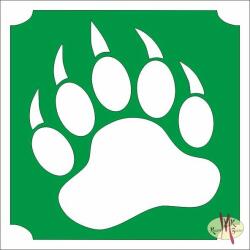  5x5 cm-es Csillámtetoválás sablon - Medve mancs 43 - mkkreativ