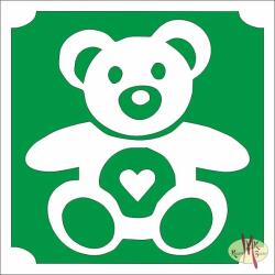 Body Deco 5x5 cm-es Csillámtetoválás sablon - Maci 444