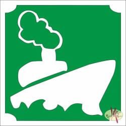 KiviArt 5x5 cm-es csillámtetoválás sablon - Hajó 214