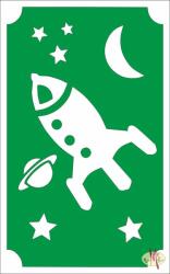 Mk Body Deco 8x5 cm-es Csillámtetoválás sablon - Űrhajó 19